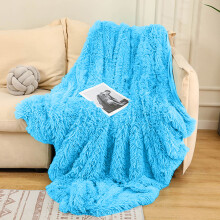 Velvet Flannel Throw Blanket 130x160cm Sky Blue