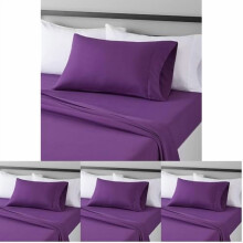 Microfiber Bed Sheet Set Twin Plum 3-Piece