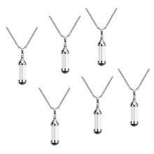 6x Fläschchenkette für, Urnenkette für, Ascheschmuck für, Urnen, Fläschchenkette