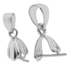 2 Stück 925 Sterling Silber Schmuckteile Ösenverbinder Ösen-Klemmverschluss Anhänger DIY
