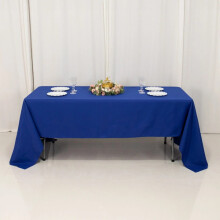 Royal Blue Polyester Rectangular Tablecloth 60 x 126 in