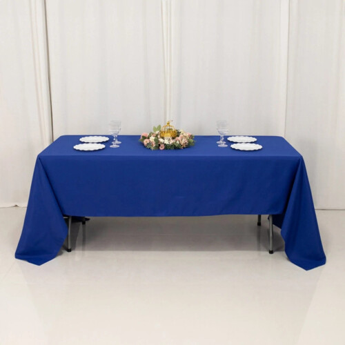 Royal Blue Polyester Rectangular Tablecloth 60 x 126 in