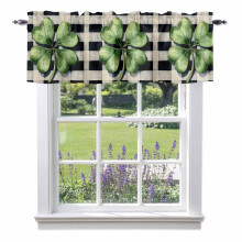 Watercolour Leaves Valance 54x18in Green Rod Pocket