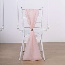 BalsaCircle Blush Chiffon Chair Sashes (5 pcs)