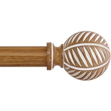 Wood Grain Curtain Rod 120–170 in, 1 inch, Adjustable