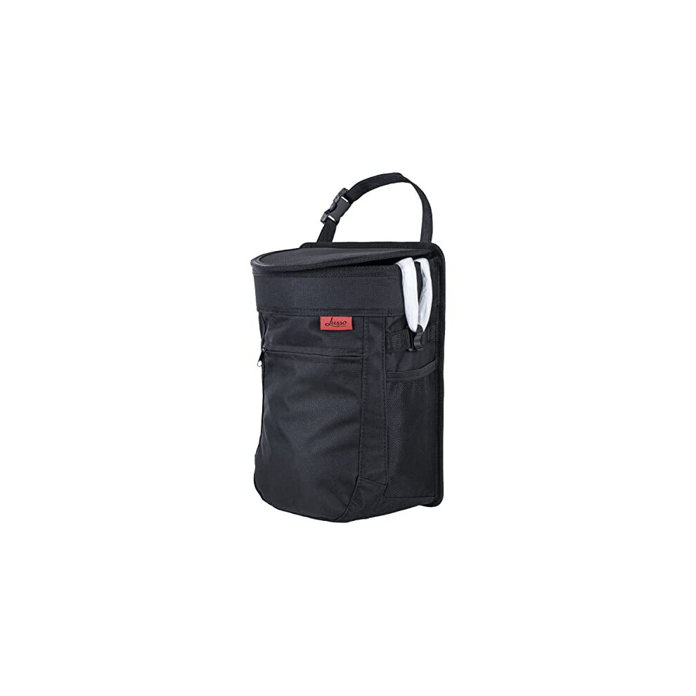 2.5-Gal Car Trash Can, Round, Leak-Proof Lid & Waterproof Removable Liner, Hanging Bin For Suv/Truck/Minivan Black 9418476516498
