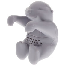 Infuseur à thé en forme de loutre pour thé en vrac – Accessoire de cuisine gris, compatible avec toutes les théières
