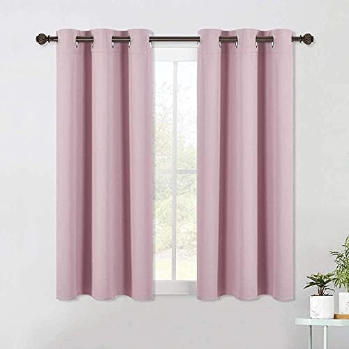 Blackout Curtains with Silver Grommets 34x60 in (2 Pack)