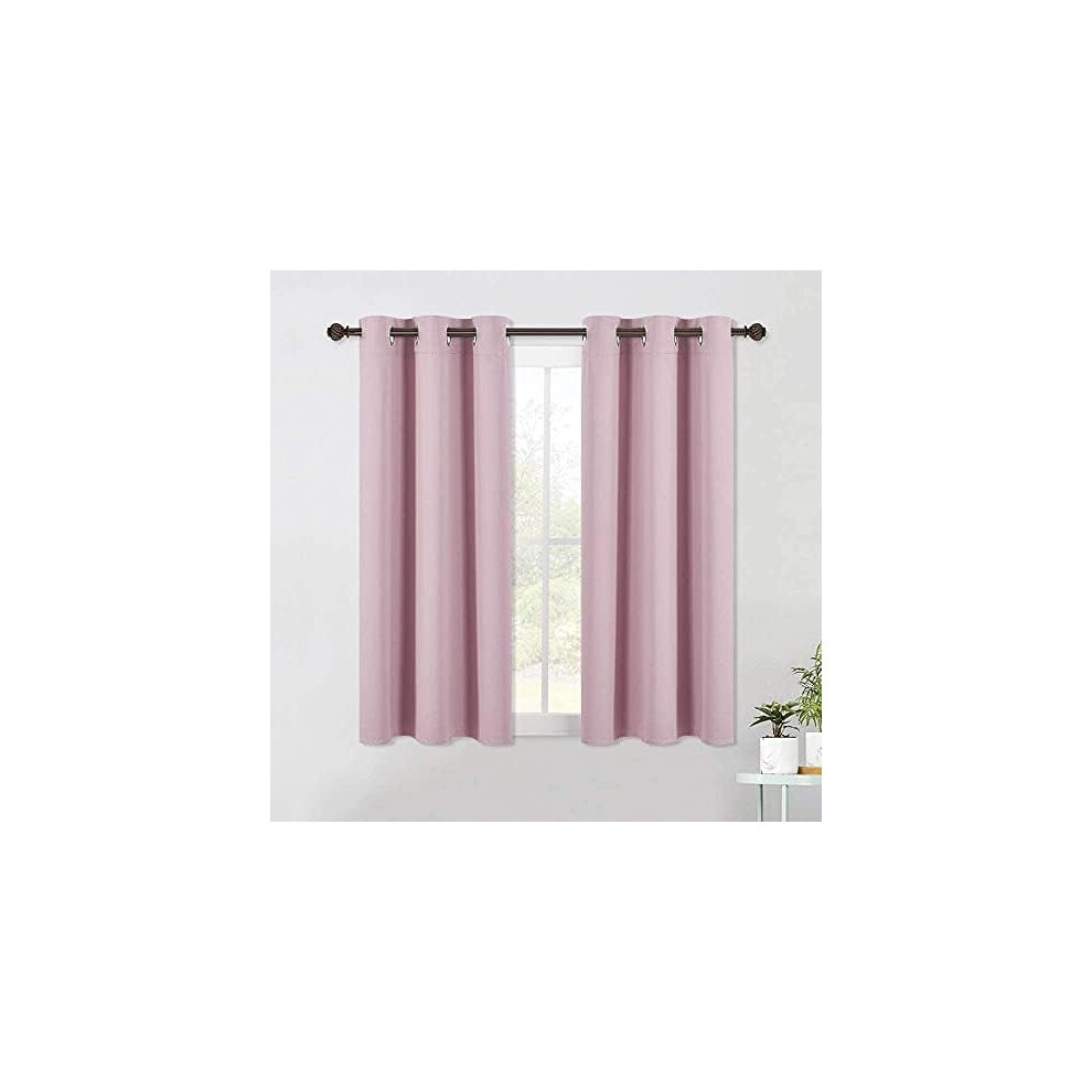 Blackout Draperies For Girls' Room & Nursery – Thermal Insulated Grommet Top Panels (Baby /Lavender 1 Pair, 42X54") Pink