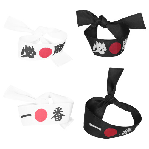 16Pièces Bandeaux Élastiques Japonais Pour Karaté Chef Sushi 1