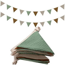2 Pcs Cotton Pennant Banner, 7.75 ft Triangle Bunting