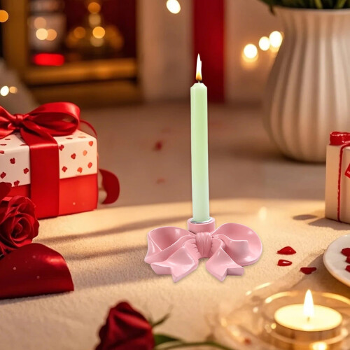 Castiçal de Natal em Resina em Formato de Laço