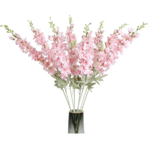 8pcs Dark Red Delphinium Artificial Flowers 85cm