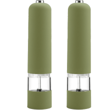 Ensemble de moulins à sel et à poivre à piles (lot de 2) - Support de moulin offert