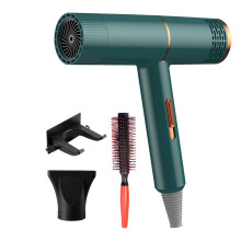 High Power Ionic Hair Dryer with Nozzle, Curly Combs & Bracket – Lightweight, Low Noise, Intelligent Temp Control, Low Radiation, Compatible with