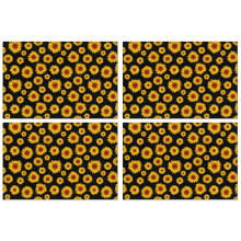 Vintage Sunflower Placemats Set of 4 Linen Blend