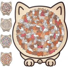 Kattformat träpussel Morandi färg 135 bitar