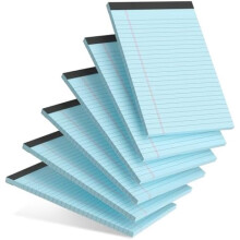 Blocchetti per appunti blu a righe per studenti, formato legale, 5x8 pollici, confezione da 6