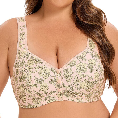 Γυναικεία Σουτιέν Plus Size με Λεοπάρ Στάμπα και Αγκράφες στο Μπροστά, Σουτιέν No Steel