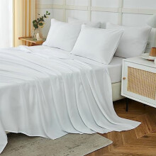 Weißes Queen-Bettwäscheset, 6-teilig, Luxus-Mikrofaser der 1800er-Serie, knitterfrei und atmungsaktiv, 35,5 cm tiefe Taschen – passend für