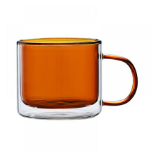 Colorful Double-Walled Glass Coffee Mug, 9oz (270ml), Insulated Tea/Latte Cup Compatible with Espresso, Cappuccino