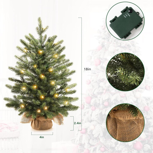 Pre-Lit 18-inch Artificial Christmas Tree Warm White LEDs 1