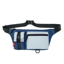 Dame Sportsmavetaske Flere Udvendige Lommer Herre Vandreture Bæltetaske Aftagelig Bælte Lynlås Crossbody Brysttaske Blå