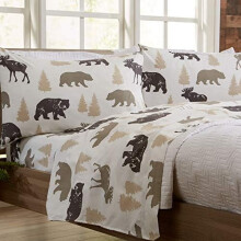 Kingsize-Mikrofaser-Bettwäscheset – Lodge Decor, 4-teiliges Bettwäscheset – Ultraweiche und glatte, gebürstete Mikrofaser-Bettwäsche mit