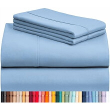 4-teiliges Queen-Bettwäscheset, atmungsaktive Luxusbettwäsche, tiefe Taschen, knitterfreie, kühlende Laken, maschinenwaschbar, seidig weich –