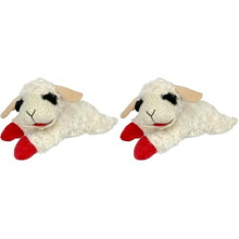 Mini bárányszelet plüss nyikorgó állatjáték fehér 25 cm-es, 2 db-os kiszerelésben