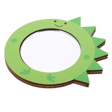 WHAMVOX Handspiegel voor kinderen, veilig en educatief, houten accessoire voor de kinderkamer, 6x8 inch