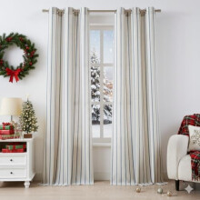 Buffalo Plaid Linen Curtain Panels 40"W x 84"L (2 Pack)