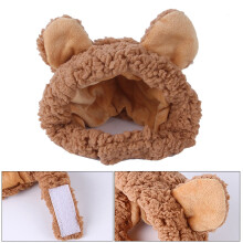 Gorro para cachorros con forma de oso, disfraz adorable, gorro cálido para perros, accesorios para mascotas, color amarillo.