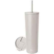 Isolierter Edelstahlbecher, 28 oz (ca. 828 ml), mit Deckel und Strohhalm