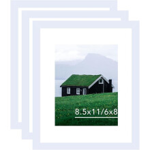 8.5 x 11 in White Rectangular Picture Frame with 6x8 Mat