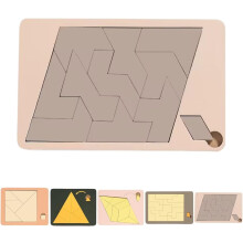 Wooden Triangle Brain Teaser Puzzle, The Missing Square Geometry Paradox Game, STEM Math Toy for Kids and Adults