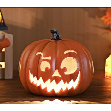 Décorations de citrouilles d'Halloween et lumières LED Jack-O'-lantern pour l'intérieur/l'extérieur – Liquidation !