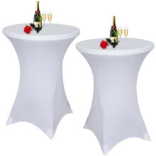 White Spandex Cocktail Table Covers 32" x 43" (4 Pack)