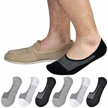 Chaussettes invisibles authentiques pour hommes, chaussettes basses en coton avec semelles antidérapantes, idéales pour les mocassins et les