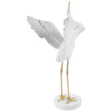 Estatuas de grullas blancas para interiores, resina, 1 unidad, 11,0 x 4,5 x 3,9 pulgadas.