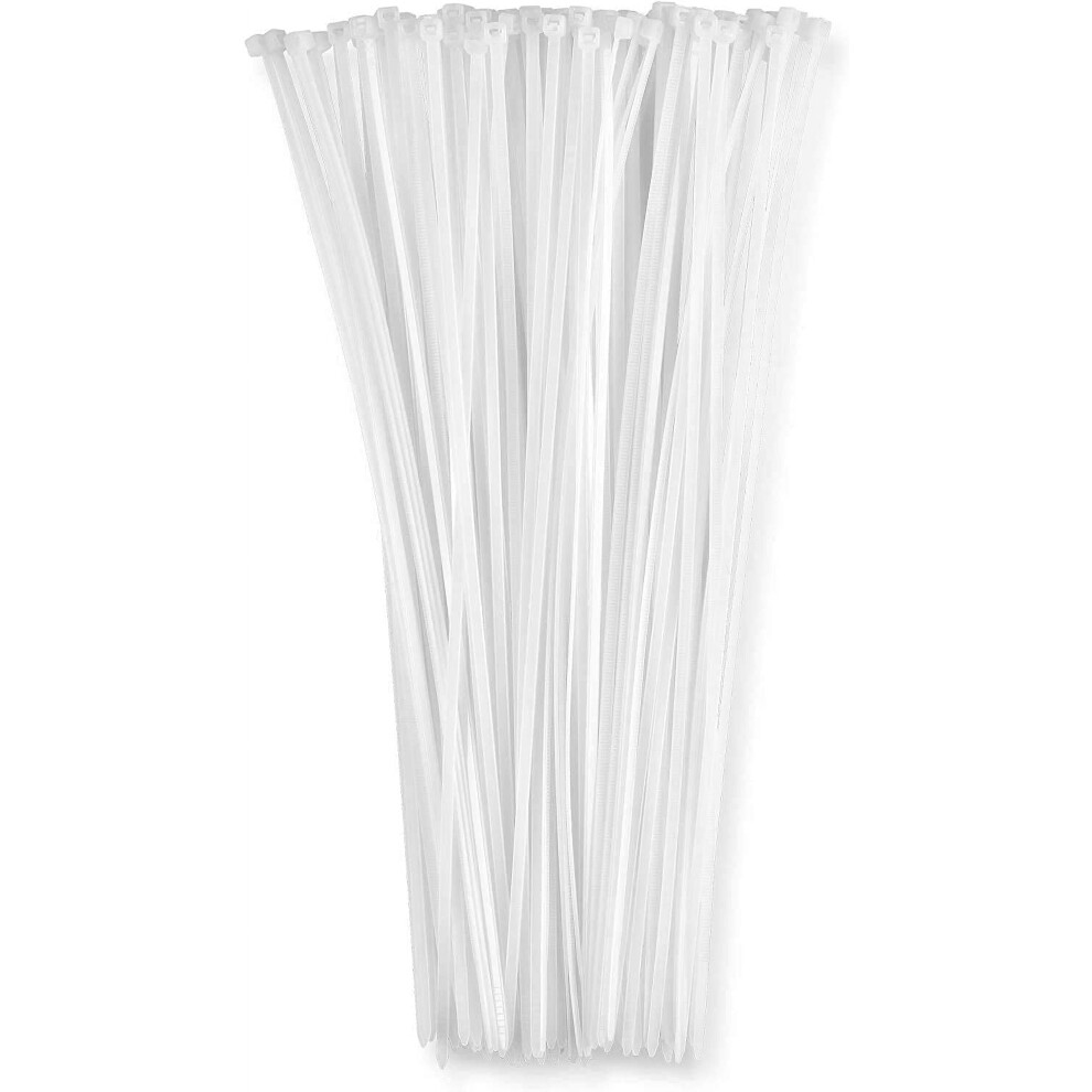 12" Zip Cable Ties (250 Pack), 50Lbs Strength, Heavy Duty White Nylon Wire Ties For Indoor/Outdoor Â Compatible With Bolt Dropper F80641 9152228296473