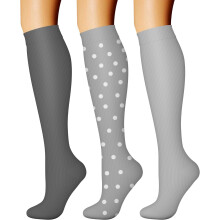 3 Paar Kompressionsstrümpfe für Damen und Herren (Durchblutung 15–20 mmHg) – optimale Unterstützung für sportliche Aktivitäten wie Laufen