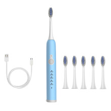 Water Pick Electric Toothbrush,Electric Toothbrush With 6 Brush Heads,5 Cleaning Modes,Upgraded Electric Toothbrush,Longer Life,Faster Chargin Blue