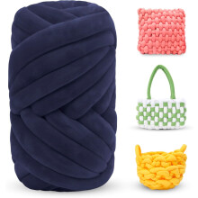 1pc 0.55lb/10yd Thick Chunky Arm-Knitting Yarn, Jumbo Tube Velvet Yarn for Blankets, Bags, Pet Beds, Rugs, Pillows – Compatible with Hand & Crochet