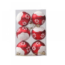 6pcs 6cm Red Green White Shatterproof Christmas Ball