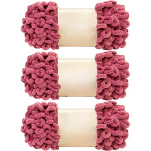 3pcs/300g Loop Yarn, 100% Polyester Chenille Puffy Yarn for DIY Finger Knitting & Hand Weaving – Soft, Light, Chunky Craft Yarn