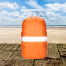 Regenhoes voor rugzak, waterdichte tas met reflecterende streep voor wandelen, kamperen, klimmen en fietsen (oranje)