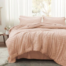 King Comforter Set Pink Tufted 7-Piece