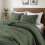 Olive Green Queen Quilt Set 3 pcs 90x90 inch 1