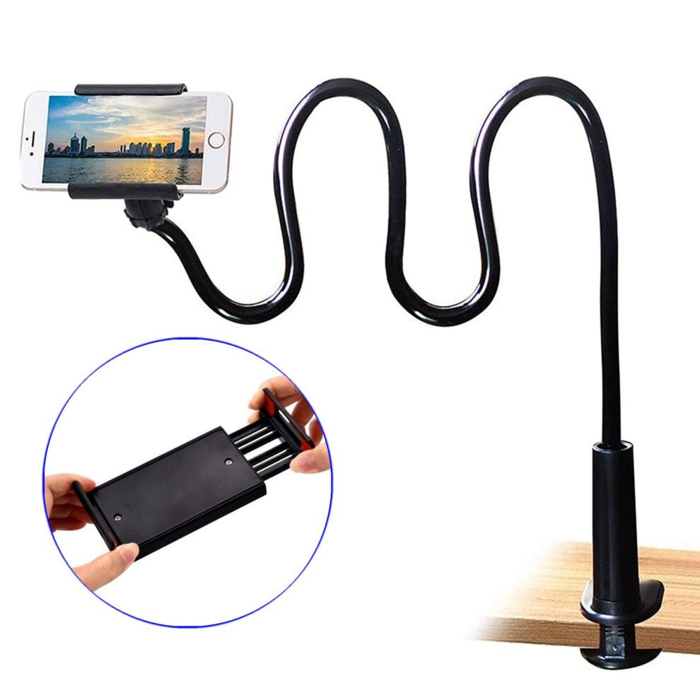 Gooseneck Bed Phone Holder Long Arm Phone Mount For Desk, Clip Bracket Clamp Stand For 4.0-6.5'' Mobile Cell Phone Stand 9130661797313